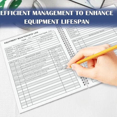 LKTHSEEK Equipment Maintenance Log Book 8.5 x 11 Inch 110 Pages Maintenance Record Notebook Tracking Repairs and Service Spiral Bound For Equipment Inspection and Maintenance in Saudi Arabia