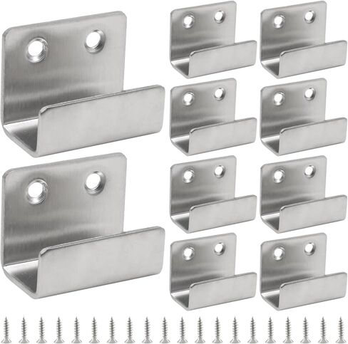 Murtenze 10Pack Tile Hanger Stainless Steel Wall Hanger Fastener Bracket, Wall Hook Picture Frame Fixing Brackets Hooks with Mounting Screws for Ceramic Tile Display(Inner Width 10mm/0.39") in Kuwait