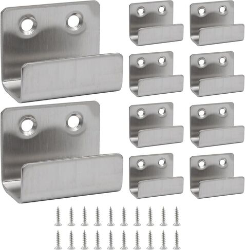 Murtenze 10Pack Tile Hanger Stainless Steel Wall Hanger Fastener Bracket, Wall Hook Picture Frame Fixing Brackets Hooks with Mounting Screws for Ceramic Tile Display(Inner Width 10mm/0.39") in Kuwait