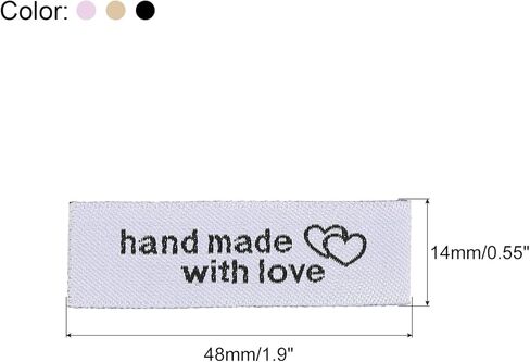 20pcs Handmade with Love Woven Ribbon Sewing Labels Personalized Embroidered Fabric Tags for Handmade Items Crochet Clothing Hat in Saudi Arabia