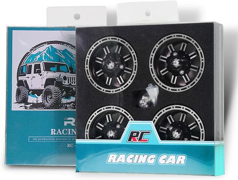 Redspider 1.9 عجلات Beadlock (4 قطع) عجلات معدنية 1.9 لمحور SCX10 UTB10 TRX4 TRX6 Redcat Gen7 Gen8 VS4-10 MJX H12Y/P+ MN-128 MN82S LC79 1/10 1/12 RC ترقية السيارة الزاحفة (فضي) in Saudi Arabia