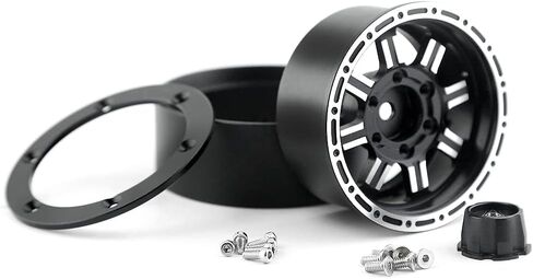 Redspider 1.9 عجلات Beadlock (4 قطع) عجلات معدنية 1.9 لمحور SCX10 UTB10 TRX4 TRX6 Redcat Gen7 Gen8 VS4-10 MJX H12Y/P+ MN-128 MN82S LC79 1/10 1/12 RC ترقية السيارة الزاحفة (فضي) in Saudi Arabia
