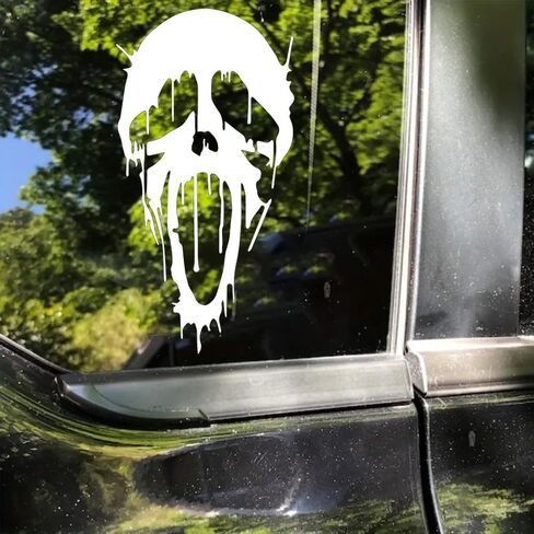 قطعتان من ملصقات Ghost Horror، مقاس 3.74 بوصة × 7.09 بوصة، مناسبة لنوافذ السيارات، وممتصات الصدمات، وأجهزة الكمبيوتر المحمول، والزجاج، والجدران، وإكسسوارات السيارات الخارجية المقاومة للماء، وملصقات تزيين مضحكة للهالوين #2BZ403 (أبيض) in Saudi Arabia