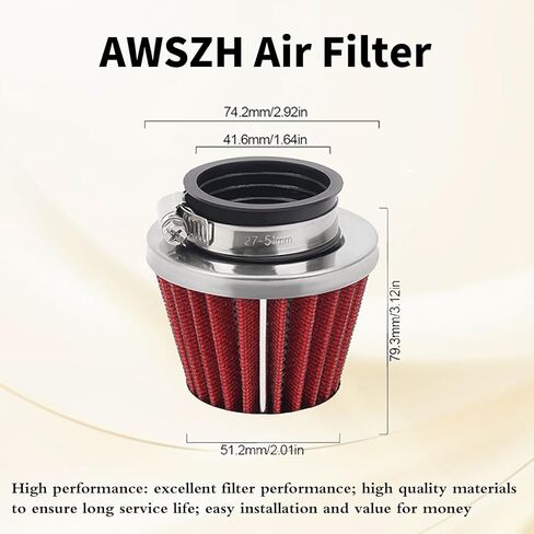 42mm Universal Motorcycle Air Filter Replace for Kawasaki Suzuki Yamaha PZ24 PZ30 Carburetor Moped Roketa Taotao for GY6 125CC 150CC 200CC 250CC Dirt Bike ATV Quad Scooter Go Kart (2PCS) in Saudi Arabia