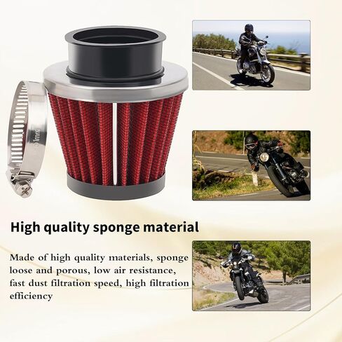 42mm Universal Motorcycle Air Filter Replace for Kawasaki Suzuki Yamaha PZ24 PZ30 Carburetor Moped Roketa Taotao for GY6 125CC 150CC 200CC 250CC Dirt Bike ATV Quad Scooter Go Kart (2PCS) in Saudi Arabia