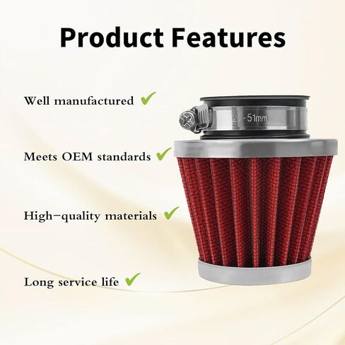 42mm Universal Motorcycle Air Filter Replace for Kawasaki Suzuki Yamaha PZ24 PZ30 Carburetor Moped Roketa Taotao for GY6 125CC 150CC 200CC 250CC Dirt Bike ATV Quad Scooter Go Kart (2PCS) in Saudi Arabia
