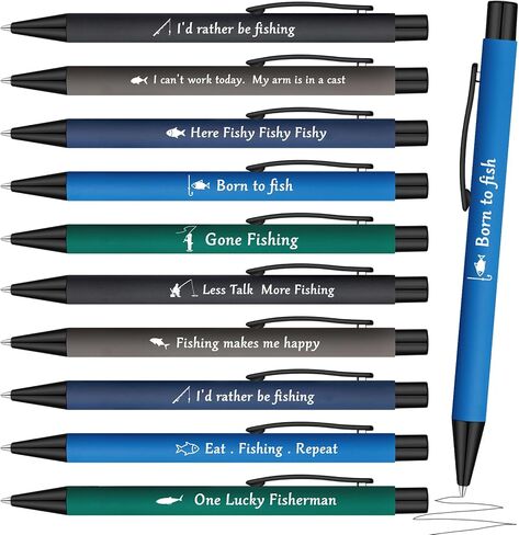 20 Pcs Fishing Pens Gifts for Men Fish Ballpoint Writing Pen for Christmas Fisherman Men Fishing Lover Cool Gifts in Saudi Arabia