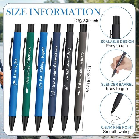 20 Pcs Fishing Pens Gifts for Men Fish Ballpoint Writing Pen for Christmas Fisherman Men Fishing Lover Cool Gifts in Saudi Arabia