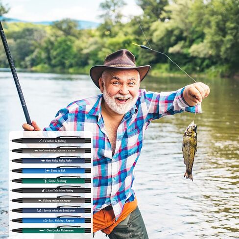 20 Pcs Fishing Pens Gifts for Men Fish Ballpoint Writing Pen for Christmas Fisherman Men Fishing Lover Cool Gifts in Saudi Arabia