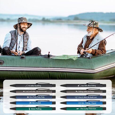 20 Pcs Fishing Pens Gifts for Men Fish Ballpoint Writing Pen for Christmas Fisherman Men Fishing Lover Cool Gifts in Saudi Arabia
