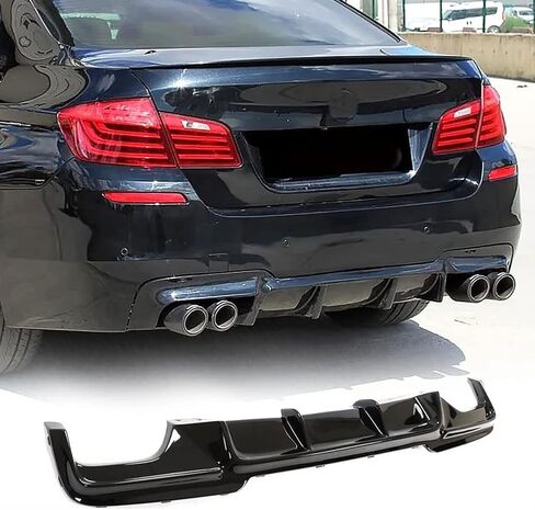 Rear Diffuser Compatible with 2012-2016 BMW 5 Series F10 M-Sport 528i 530i 535i 550i Rear Protector Bumper Lower Diffuser Spoiler Lip(FRP Gloss Black) in Saudi Arabia