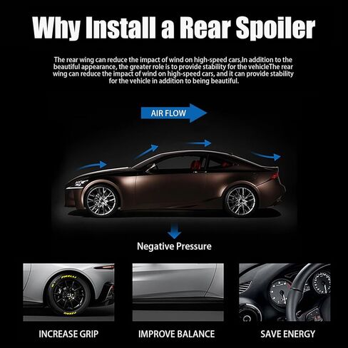 ABS Car Rear Spoilers for Fiat 124 Spider (2016) 2016-2024 2025, Rear Trunk Roof Spoiler Lip Decoration Modification Accessories,Gloss Black in Saudi Arabia