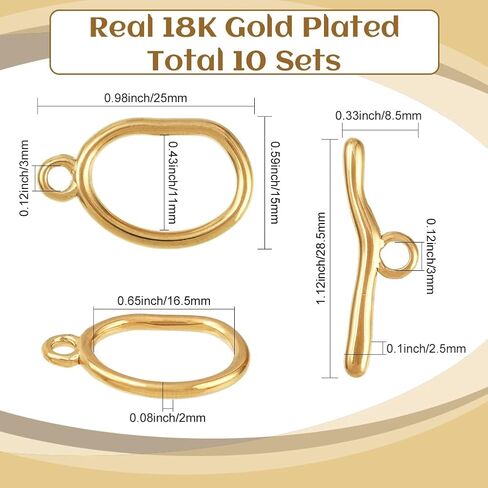 SUNNYCLUE 1 Box 10 Sets Stainless Steel Toggle Clasps Silver Necklace Toggle Clasp Bulk Circle Closure Connector T-Bar Ring Antique Oval Chain Toggle Clasp for Jewelry Making Necklace Bracelet DIY in Saudi Arabia