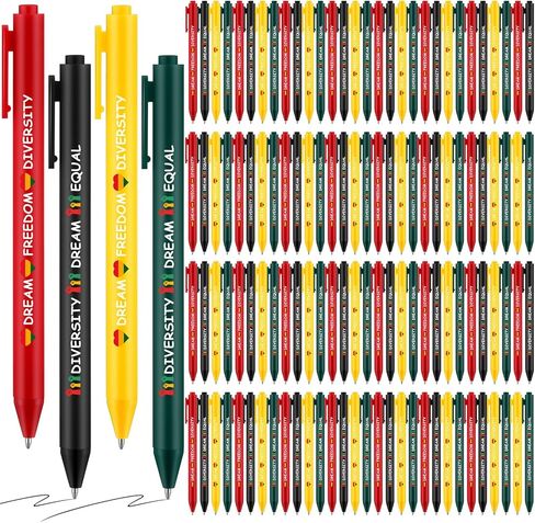 60 Pcs Black History Month gifts Ballpoint Pens Bulk Diversity Dream Freedom Equal Quote Black Ink Pens Black History Month Party Favors for Men Women African American Celebration in Saudi Arabia