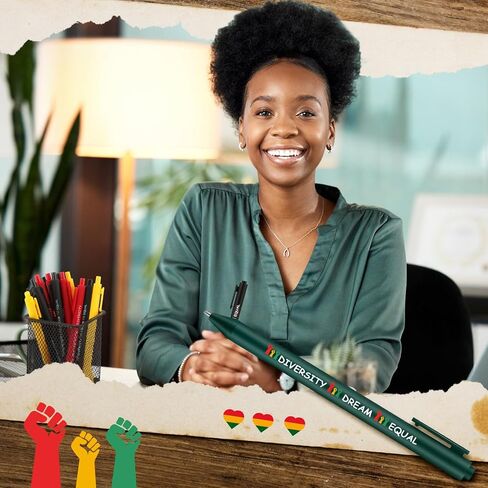 60 Pcs Black History Month gifts Ballpoint Pens Bulk Diversity Dream Freedom Equal Quote Black Ink Pens Black History Month Party Favors for Men Women African American Celebration in Saudi Arabia