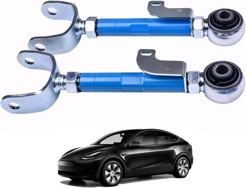 BestParts 4 قطع من قضبان ذراع التحكم الخلفية المصنوعة من الألومنيوم القابلة للتعديل + مجموعة أذرع الحدبة المتوافقة مع طراز Tesla 3 Tesla Model Y 2019-2024 نطاق الضبط: -3°- +3° in Saudi Arabia