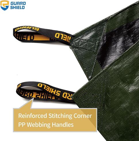 GUARD SHIELD قماش القنب للأوراق ذات المقابض، 6 × 6 أقدام، قابل لإعادة الاستخدام 10 مل من قماش القنب المقاوم للماء شديد التحمل لنقل الأوراق وتنظيفها، وإزالة حطام النفايات. in Kuwait