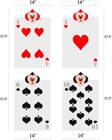 ديكورات حفلات أليس ديكور حفلات بلاد العجائب، إكسسوارات ملكة القلوب، 4 قطع لافتات ساحة جنود الملكة مع أوتاد ديكور حفلات بطابع أليس، لافتة حديقة كبيرة للأماكن الداخلية والخارجية in Kuwait