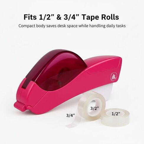 مسدس شريط التغليف، مسدس الشريط لصناديق التعبئة، مسدس الشريط، مكتب توزيع الأشرطة، موزع الأشرطة، موزعات الأشرطة - قاطعة الأشرطة الأوتوماتيكية بيد واحدة، مثالية لتغليف الهدايا وعبواتها (ياقوتي ناري) in Kuwait