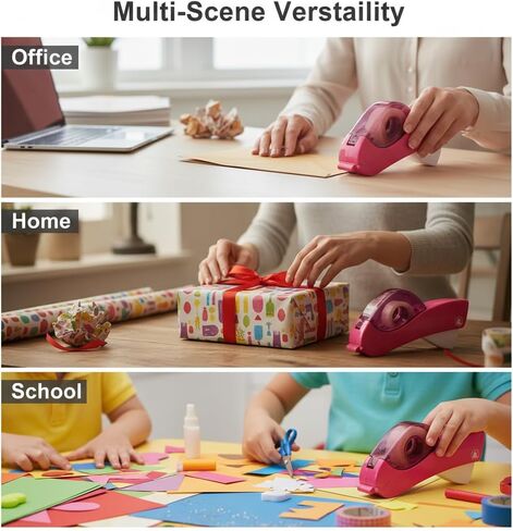 مسدس شريط التغليف، مسدس الشريط لصناديق التعبئة، مسدس الشريط، مكتب توزيع الأشرطة، موزع الأشرطة، موزعات الأشرطة - قاطعة الأشرطة الأوتوماتيكية بيد واحدة، مثالية لتغليف الهدايا وعبواتها (ياقوتي ناري) in Kuwait