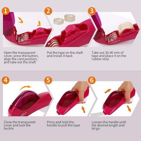 مسدس شريط التغليف، مسدس الشريط لصناديق التعبئة، مسدس الشريط، مكتب توزيع الأشرطة، موزع الأشرطة، موزعات الأشرطة - قاطعة الأشرطة الأوتوماتيكية بيد واحدة، مثالية لتغليف الهدايا وعبواتها (ياقوتي ناري) in Kuwait