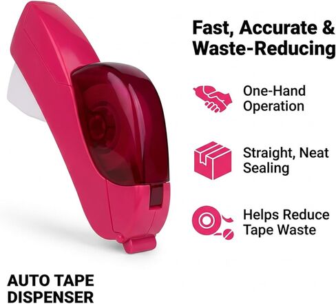 مسدس شريط التغليف، مسدس الشريط لصناديق التعبئة، مسدس الشريط، مكتب توزيع الأشرطة، موزع الأشرطة، موزعات الأشرطة - قاطعة الأشرطة الأوتوماتيكية بيد واحدة، مثالية لتغليف الهدايا وعبواتها (ياقوتي ناري) in Kuwait