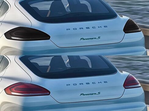 طقم غطاء ملون لفيلم Rvinyl Tail Light مسبق القطع باللون الدخاني متوافق مع Porsche Panamera 2014-2016 - ظهور لاصق in Saudi Arabia