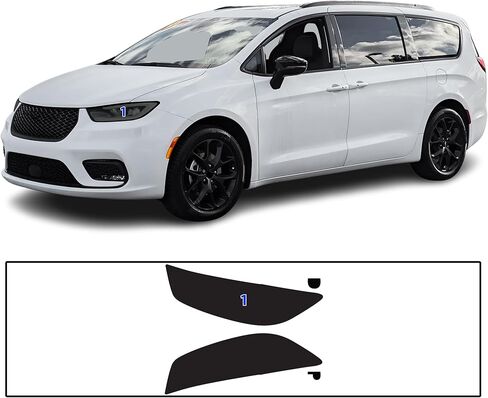 BOGAR TECH DESIGNS Full Headlight Taillight Tint Kit Fits Chrysler Pacifica 2021-2025, Dark Smoke in Saudi Arabia