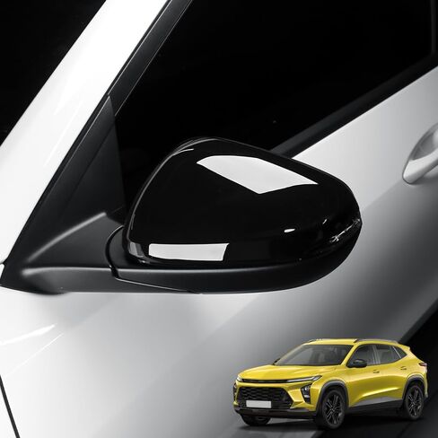 أغطية مرايا جانبية متوافقة مع ملحقات Chevy Trax 2024 2025، ملحقات الديكور الخارجي التلقائي - أسود (نمط رياضي) in Kuwait
