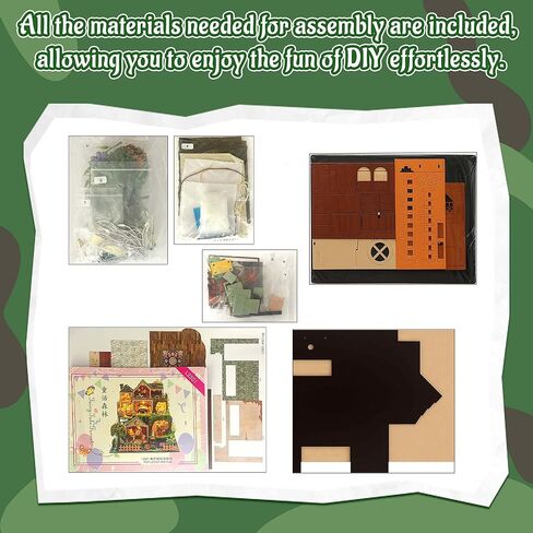 Flever Dollhouse Miniature DIY House Kit Creative Room with Furniture for Romantic Artwork Gift-Rose Garden Tea House in Kuwait