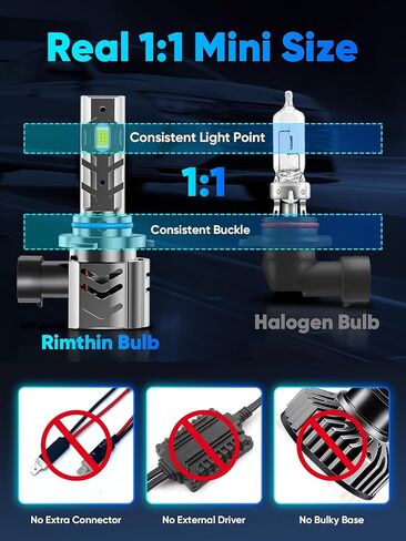 H11/H9/H8 Light Bulbs, 35000LM 900% Brightness H11 Fog Bulbs, 6000k Cool White, Real 1:1 Size Design, Canbus Ready, Plug and Play, Pack of 2 in Kuwait