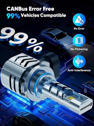 H11/H9/H8 Light Bulbs, 35000LM 900% Brightness H11 Fog Bulbs, 6000k Cool White, Real 1:1 Size Design, Canbus Ready, Plug and Play, Pack of 2 in Kuwait