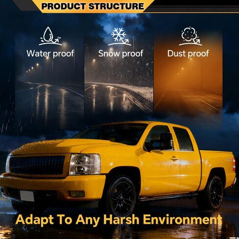 LED DRL Headlight Assembly Compatible with 2007-2013 Chevy Silverado Headlights Bumper Lamp Set Replacement (LED Clause Type Clear lens Chrome Housing Clear Reflector) Left+Right in Saudi Arabia