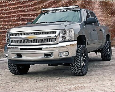 LED DRL Headlight Assembly Compatible with 2007-2013 Chevy Silverado Headlights Bumper Lamp Set Replacement (LED Clause Type Clear lens Chrome Housing Clear Reflector) Left+Right in Saudi Arabia