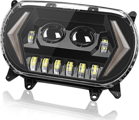 مصباح أمامي LED للإنزلاق على الطريق مع إشارات الانعطاف ومصابيح أمامية للدراجة النارية DRL 120 وات لسيارة Harley Davidson Touring Road Glide 2015 2016 2017 2018 2019 2020 2021 2022 2023 ملحقات استبدال المصباح الأمامي in Kuwait
