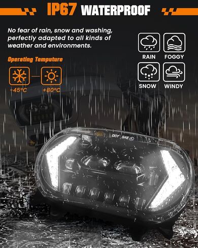 مصباح أمامي LED للإنزلاق على الطريق مع إشارات الانعطاف ومصابيح أمامية للدراجة النارية DRL 120 وات لسيارة Harley Davidson Touring Road Glide 2015 2016 2017 2018 2019 2020 2021 2022 2023 ملحقات استبدال المصباح الأمامي in Kuwait