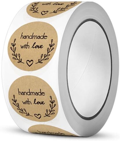 500-Pack Vintage Kraft Paper Thank You Stickers – Handcrafted Style Labels for Scrapbooking, Gifts & Office in Saudi Arabia