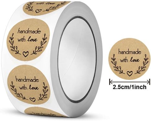 500-Pack Vintage Kraft Paper Thank You Stickers – Handcrafted Style Labels for Scrapbooking, Gifts & Office in Saudi Arabia