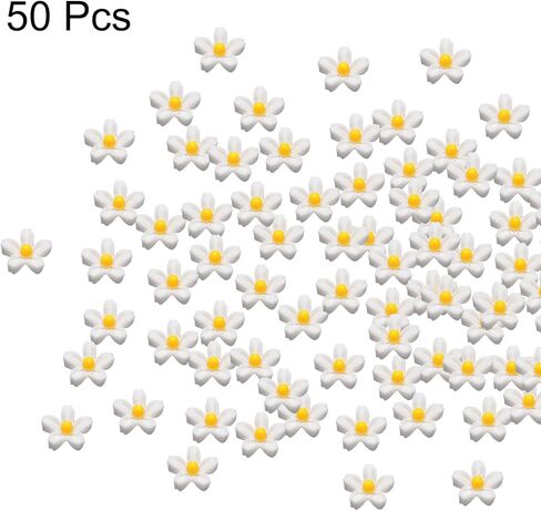 Mini Resin Flower, 0.31" Diameter, Miniature Tiny Flowers Dollhouse Curry - (Applications: for Fairy Garden Dollhouse Decorations Party Favors Micro Landscaping) 50-Pieces in Kuwait