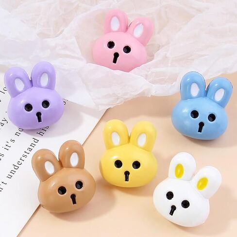 5 Pcs Cartoon Rabbit Buttons for Kids Clothing Cute Animal Decorative Sewing Accessories Sweaters Coats Jackets Tops Colored Plastic in Saudi Arabia