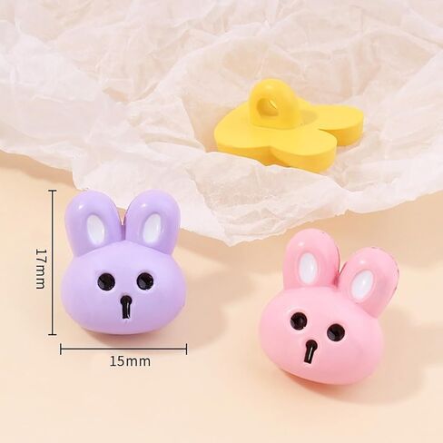 5 Pcs Cartoon Rabbit Buttons for Kids Clothing Cute Animal Decorative Sewing Accessories Sweaters Coats Jackets Tops Colored Plastic in Saudi Arabia