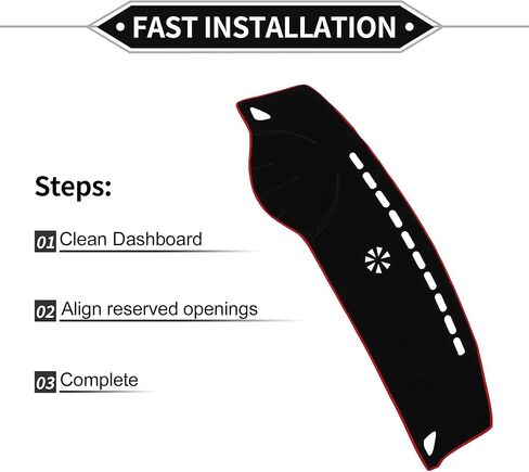 غطاء داش متوافق مع هيونداي أزيرا 2006-2011، غطاء داش غير قابل للانزلاق حصيرة بوليستر أسود غطاء داش أمامي حصيرة in Kuwait