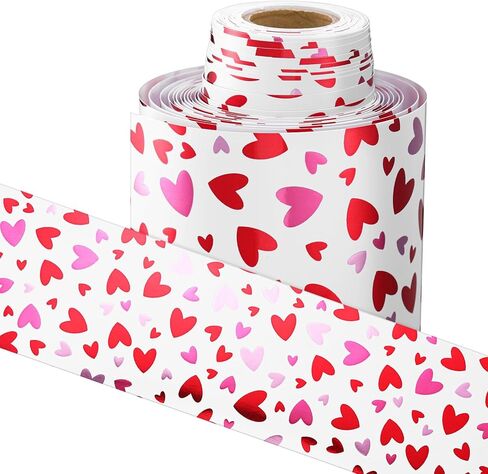 Tenceur Foil Valentines Day Bulletin Board Borders أحمر وردي قلب الحدود زخرفة الفصول الدراسية ديكور القلب الحلو عيد الحب جدار الشارات للمدرسة لوازم حفلات الزفاف in Saudi Arabia