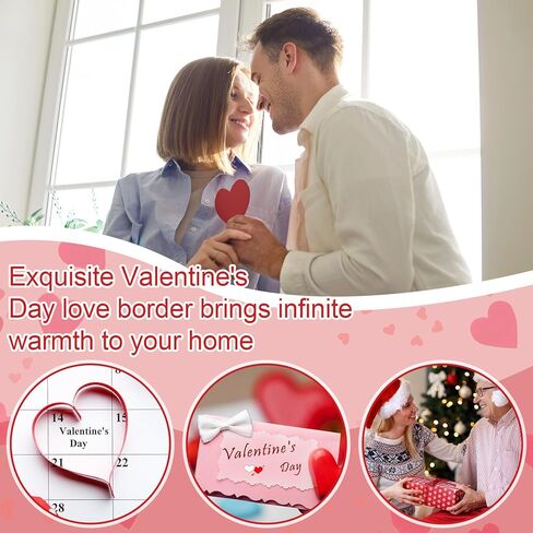 Tenceur Foil Valentines Day Bulletin Board Borders أحمر وردي قلب الحدود زخرفة الفصول الدراسية ديكور القلب الحلو عيد الحب جدار الشارات للمدرسة لوازم حفلات الزفاف in Saudi Arabia