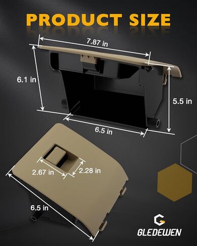Glove Storage Box Cubby, Compatible with 2005-2007 Ford F-250 F-350 F-450 F-550 Super Duty, Gray Dash-Mounted Utility Storage Compartment Bin Lid, Lower Right of The Driver's Seat, OE# 5C3Z2513546DA in Saudi Arabia