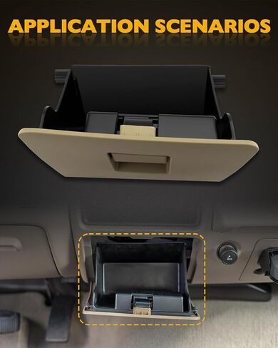 Glove Storage Box Cubby, Compatible with 2005-2007 Ford F-250 F-350 F-450 F-550 Super Duty, Gray Dash-Mounted Utility Storage Compartment Bin Lid, Lower Right of The Driver's Seat, OE# 5C3Z2513546DA in Saudi Arabia