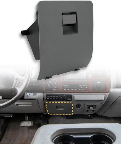Glove Storage Box Cubby, Compatible with 2005-2007 Ford F-250 F-350 F-450 F-550 Super Duty, Gray Dash-Mounted Utility Storage Compartment Bin Lid, Lower Right of The Driver's Seat, OE# 5C3Z2513546DA in Saudi Arabia