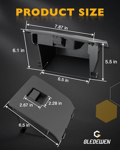 Glove Storage Box Cubby, Compatible with 2005-2007 Ford F-250 F-350 F-450 F-550 Super Duty, Gray Dash-Mounted Utility Storage Compartment Bin Lid, Lower Right of The Driver's Seat, OE# 5C3Z2513546DA in Saudi Arabia