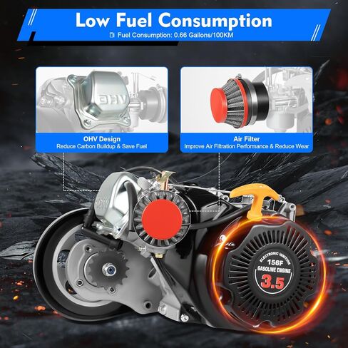 طقم محرك دراجة 100 سي سي، محرك دراجة رباعي الأشواط، سكوتر محرك معدل بمحرك يعمل بالغاز ذو أسطوانة واحدة، سلسلة ربط سكوتر بنظام تبريد الهواء (3600 دورة في الدقيقة) in Kuwait