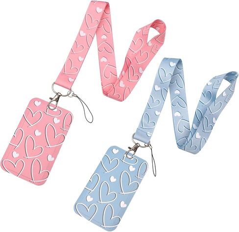 2 Pieces Christmas Lanyard for ID Badges Cute Lanyard with White Snowman Red Santa Pattern Aesthetic Keychain Lanyard Christmas Holiday Gifts for Women Men Kids Girls Boys in Saudi Arabia